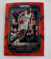 Herbert Jones Red Cracked Ice Prizm 2022-23 Panini #201 New Orleans Pelicans