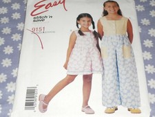 McCALL'S 9151 GIRLS EASY STITCH N SAVE JUMPSUIT  ROMPER PATTERN UNCUT-SIZE-2-6