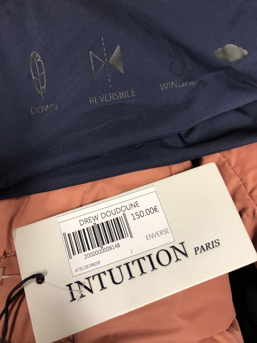 Doudoune Réversible Femme Intuition Paris - Taille L - Bleu/Noir - Neuf Avec étiquettes