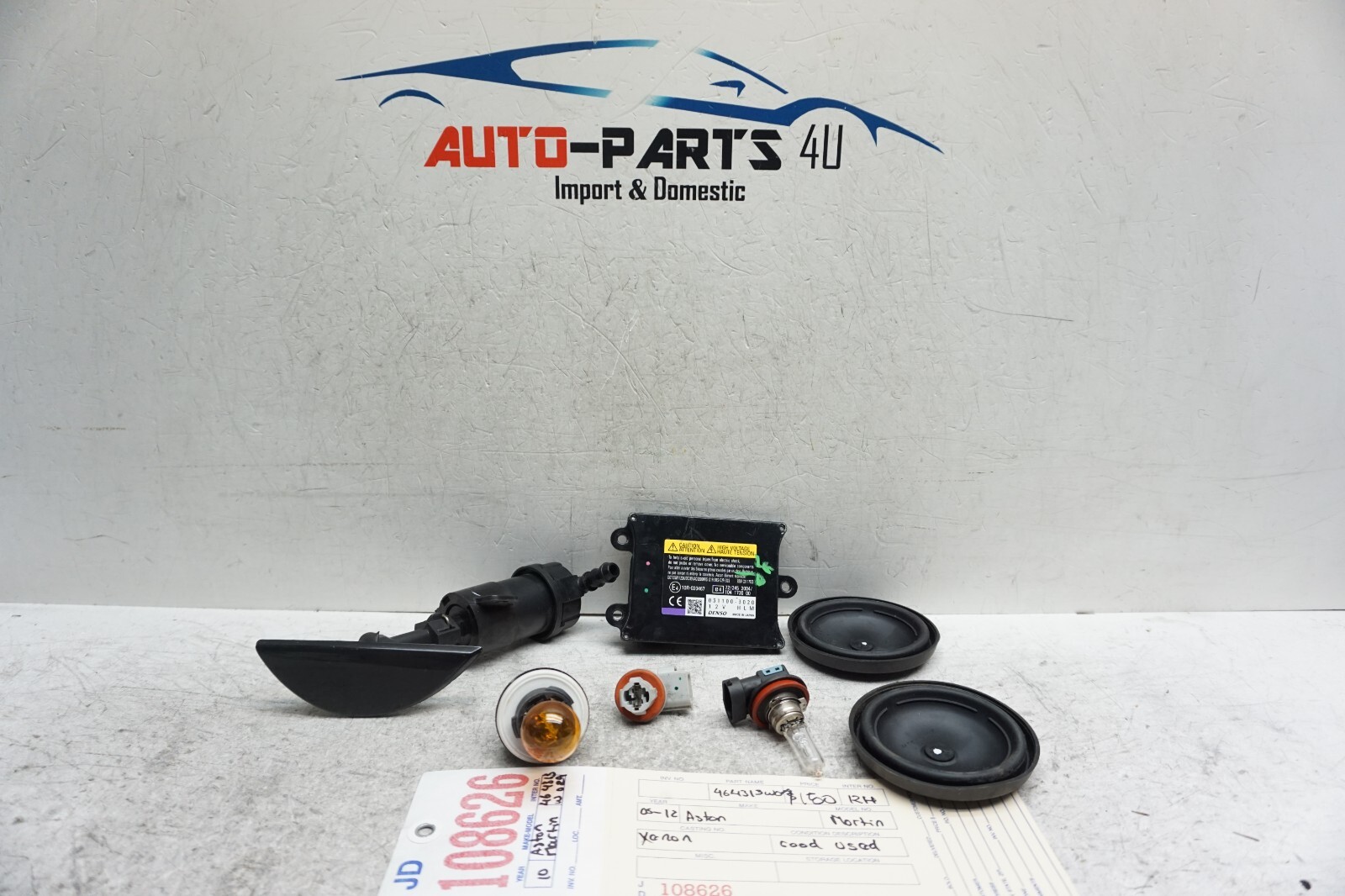 2005-2012 ASTON MARTIN RH HEADLIGHT XENON BALLAST W/ WASHER MOTOR OEM JD108626