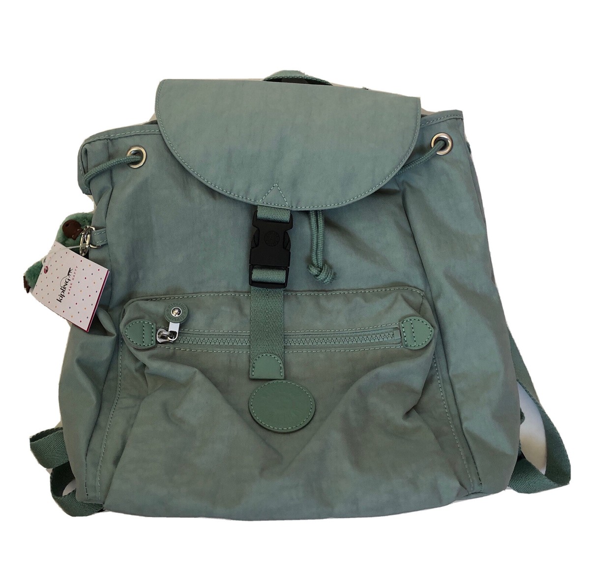Kipling Women\'s Dark Green Backpack Kipling Drawstring Backpack Forest Green Lightweight Travel  main image 3