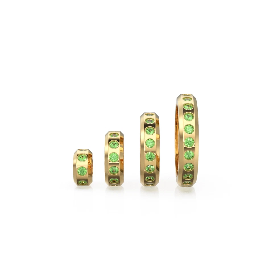 Real Arizona Peridot 18k Solid Gold Eternity Rondelle Wheel Spacer Handmade Bead - Image 4 of 4