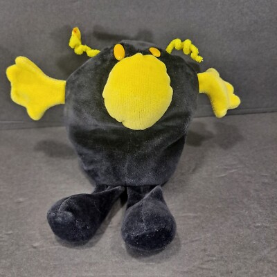 Vintage Halloween Shanghai Elcee Toys Co. Black & Yellow Fly Bug Bean Bag Toy