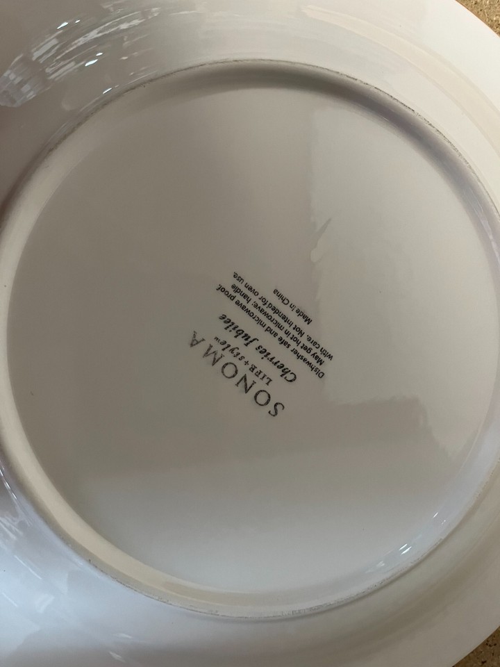 Sonoma Life + Style Cherries Jubilee Dinner Plate Red & White 10.75” eBay