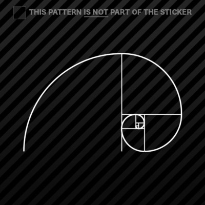 (2x) Fibonacci Golden Spiral Sticker Vinyl geometry sacred ratio nature art