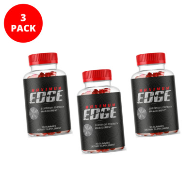 MAXIMUM EDGE Male Enhancement Supplement Gummies For Men 3 Bottles (90 Count)