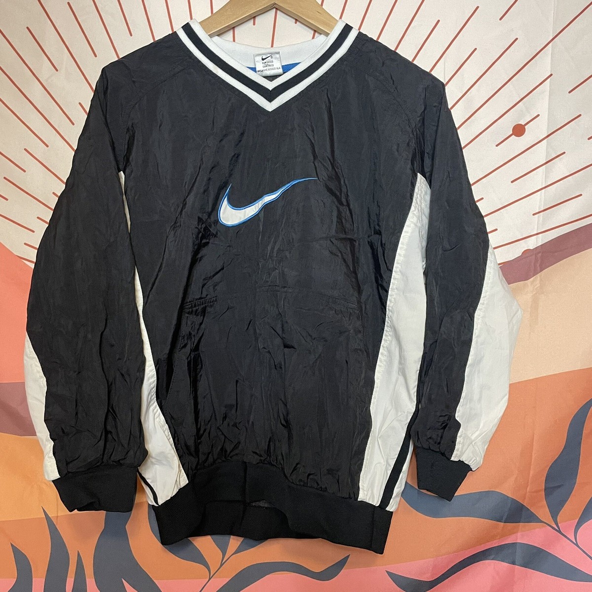 Nike Vintage Windbreaker Pullover Kids Size Large 14 Made In