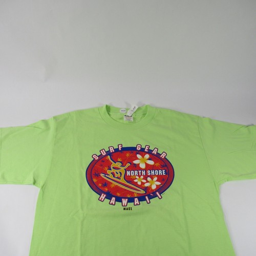 Vintage Surf Gear Hawaii Maui North Shore Neon Green Large Made In USA NWT - Picture 2 of 6