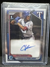 2024 BOWMAN CHROME CHANDLER POLLARD 1ST ROOKIE AUTO #CPA-CP RANGERS MSK