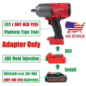 Adapter for Black Decker 20v (Not 18v) Battery Convert To for Milwaukee M18 Tool