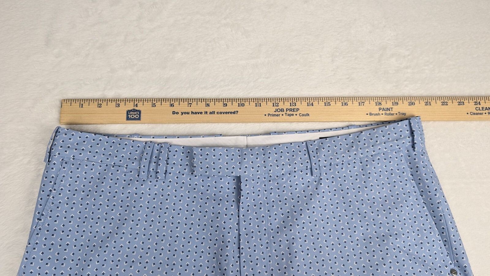 RLX Ralph Lauren Performance Golf Chino Shorts Mens 40 Light Blue Geometric thumbnail 3