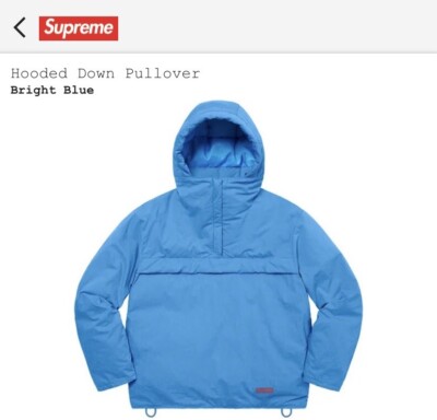 Supreme  half zip Hooded Down Pullover  Blue SzM