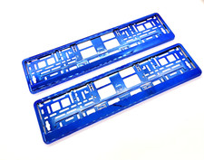 2x License Plate Holder IN Blue Amazing Shine Postage Number Plate Holder Eu