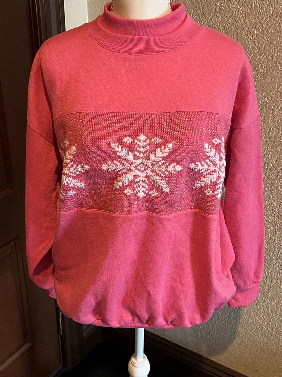 Pink snowflake sweater sale
