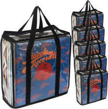 6 Pack LP Vinyl Record Storage Bag Clear Holds up to 216 Albums No Dust/Scratch