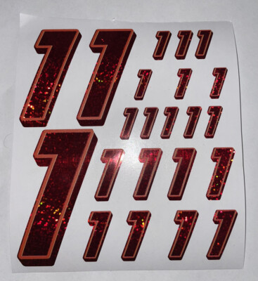 Red Sparkle w/ Red Sparkle Shadow Orange Outline #1's Racing