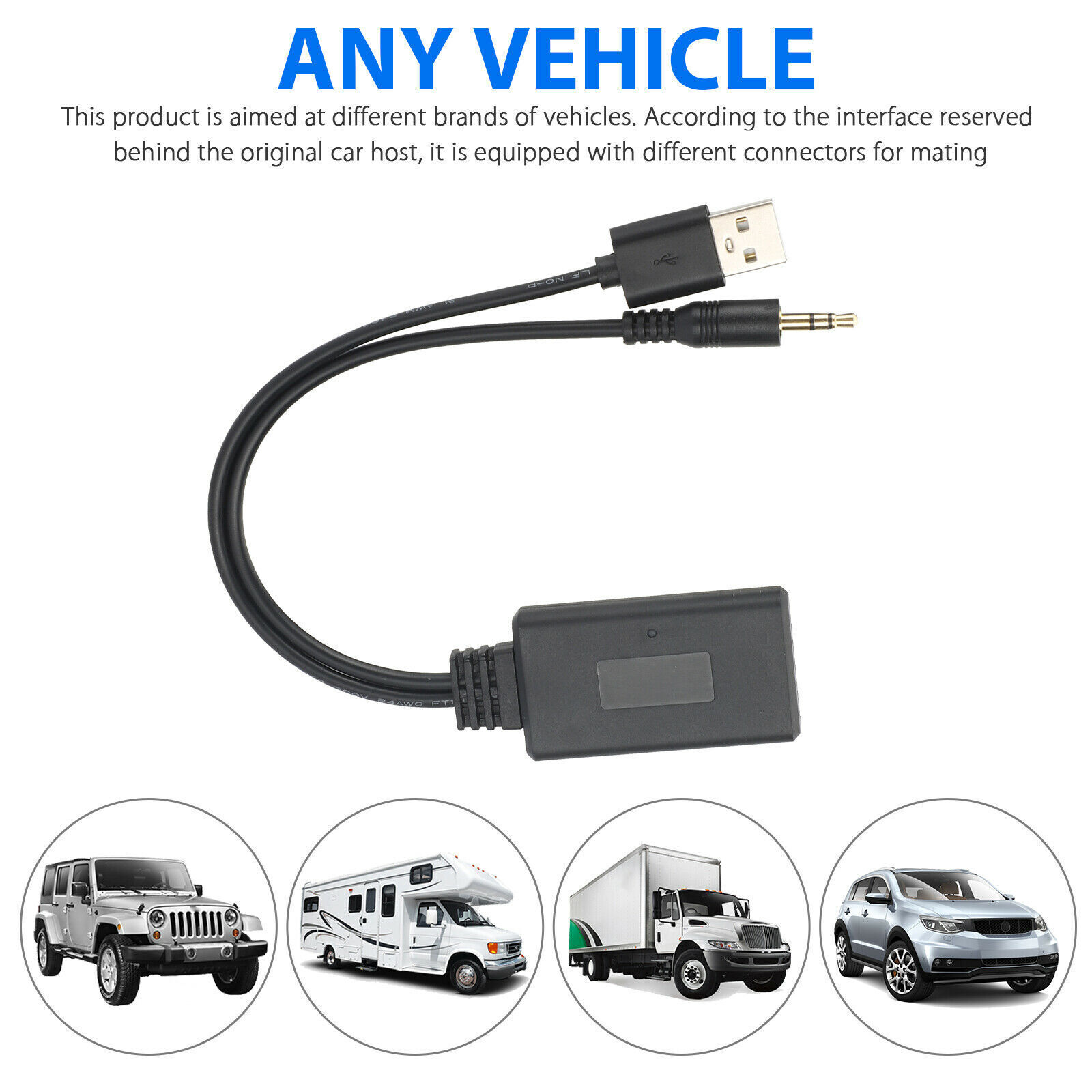 Empfängeradapter USB 3,5 mm Klinke Stereo Audio für Auto AUX Bluetooth 5.0