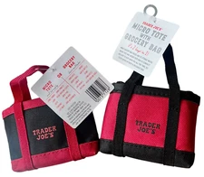 LTD EDITION Trader Joe's Red/Black Micro Tote w/Lg Red Shopping Bag 2-in-1 NEW!!