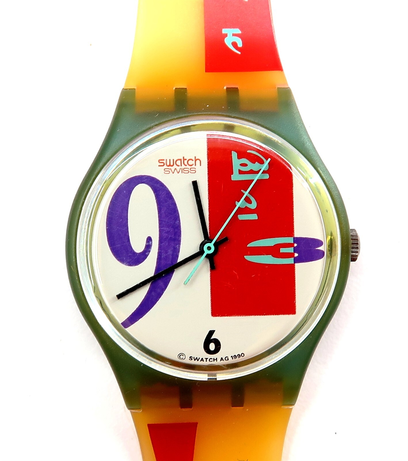 NEW Swatch Watch BOLD FACE GN112 with Case Vintage 1991 Gents NOS NEW BATTERY