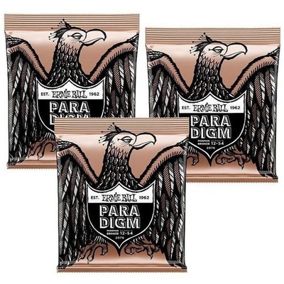 Guitar Strings Ernie Ball Acoustic 3 Pack Medium Phosphor Bronze 2076 Paradigm