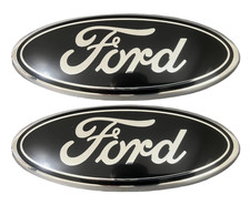 Black Chrome 2005-2014 Ford F150 Front Grille Tailgate 9 Inch Oval Emblem 2pc