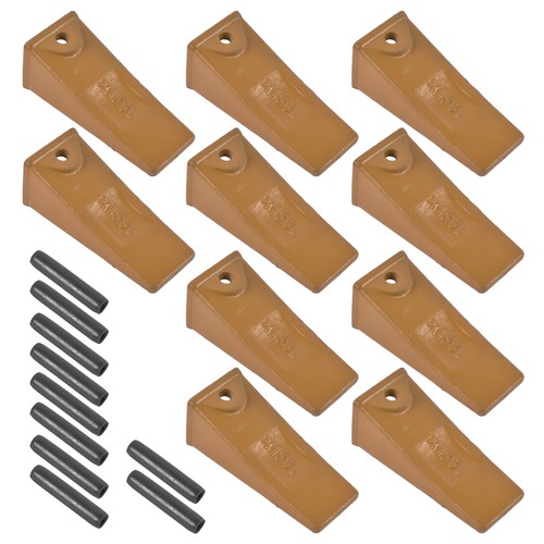 10x X156L Long Dirt Bucket Teeth & P156 Roll Pins for Skid Steer Mini Excavators - Picture 2 of 11