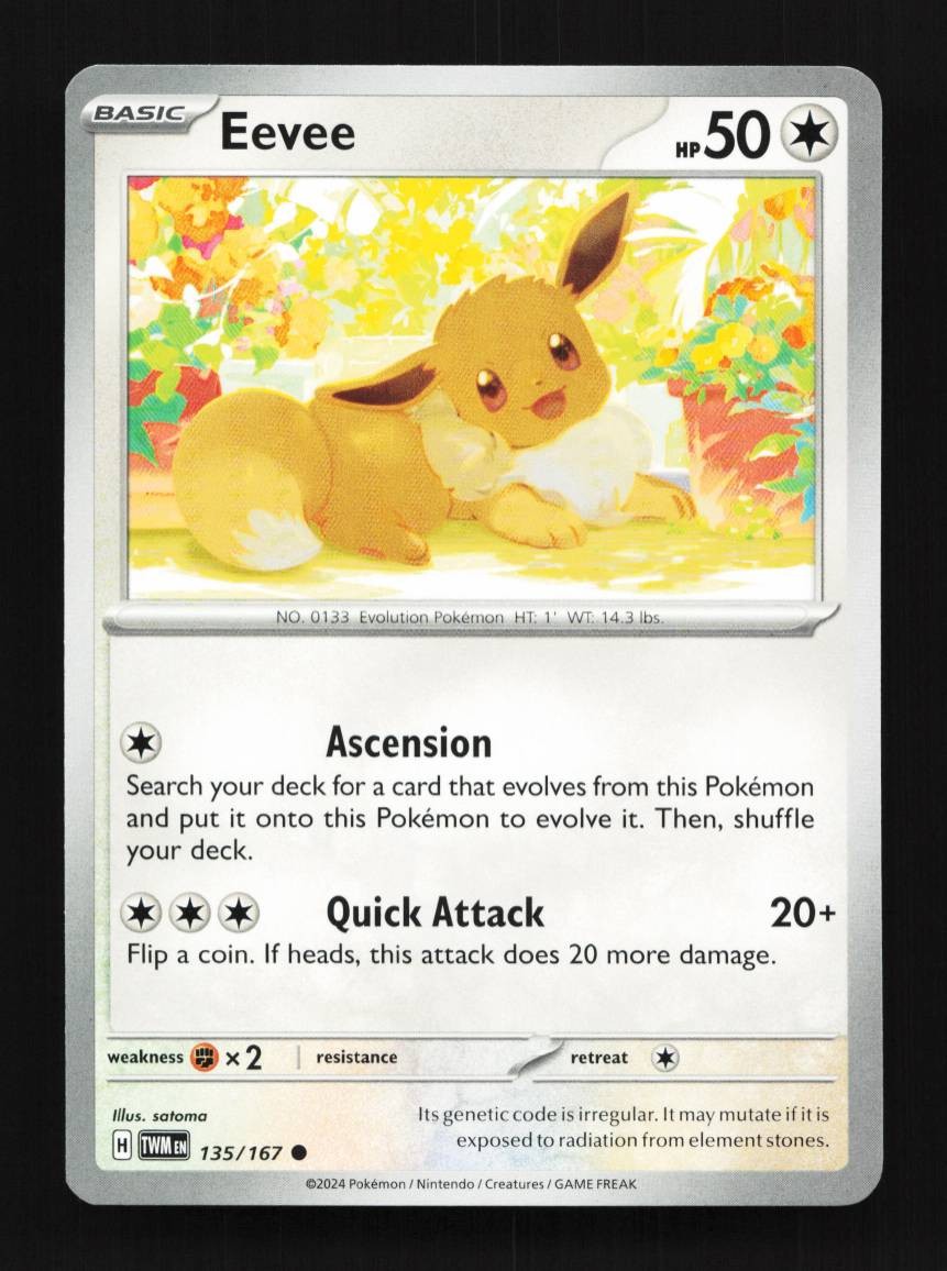 Eevee 135/167 Twilight Masquerade English Pokemon Card TCG