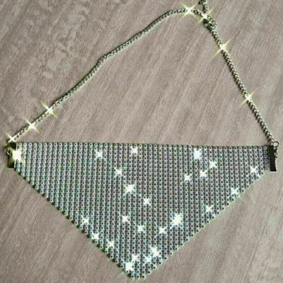 Hot mesh Metal Crystal Rhinestone Face Mouth Jewelry Mask Women decorative Masks