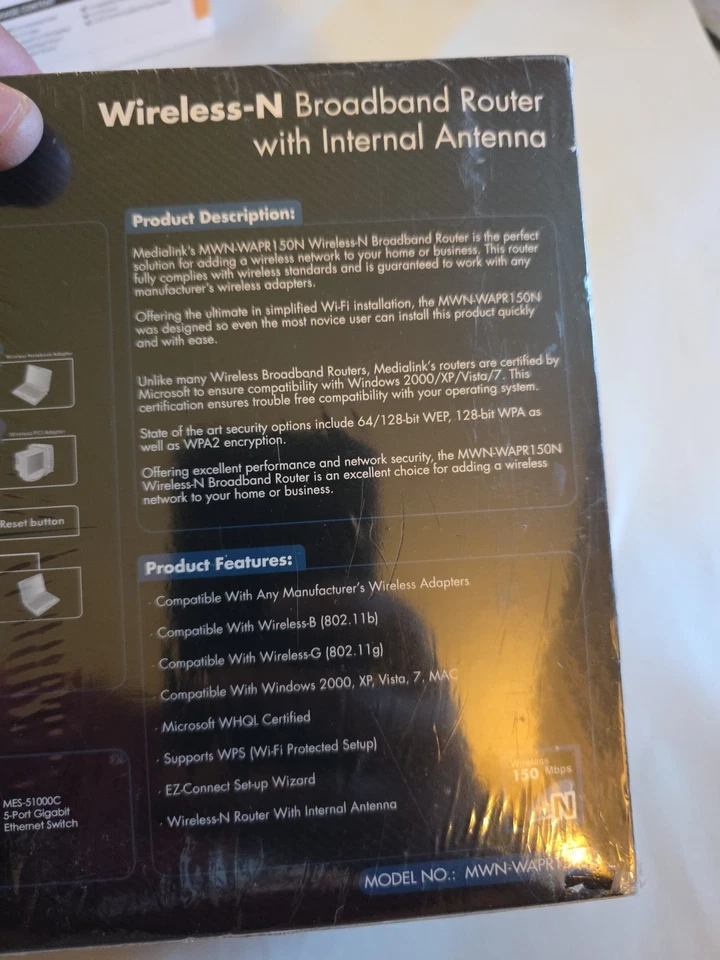 Medialink MWN-WAPR150N 150 Mbps 4-Port 10/100 Wireless N Router - Image 4 of 4