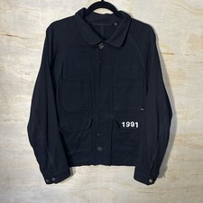 APOLIS GLOBAL CITIZEN Black Wool Chore Button Jacket Coat USA Made Heritage MED