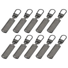 Zipper Pull Replacement, 10 Pcs Detachable Zipper Tab Repair, Gun-Black