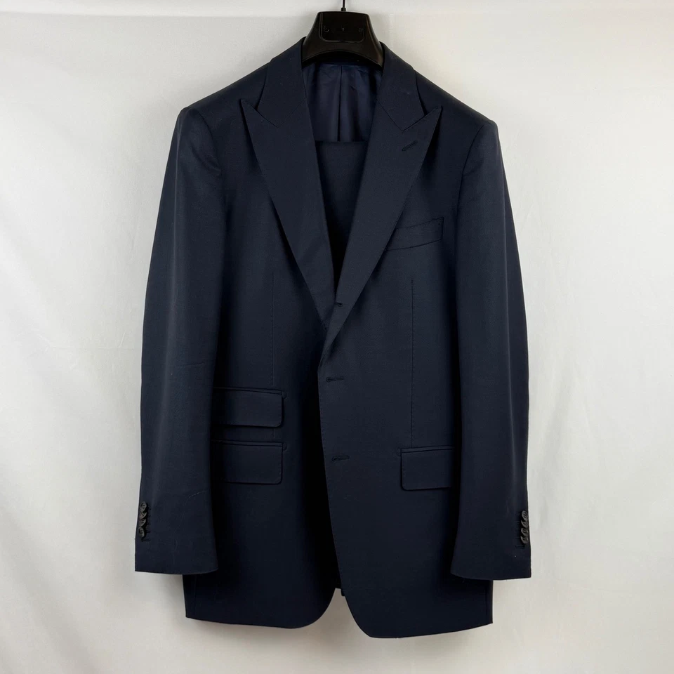 Traje para hombre Suit Supply Washington mezcla de lana a rayas azul marino blazer pantalones 42L Foto 2 de 4