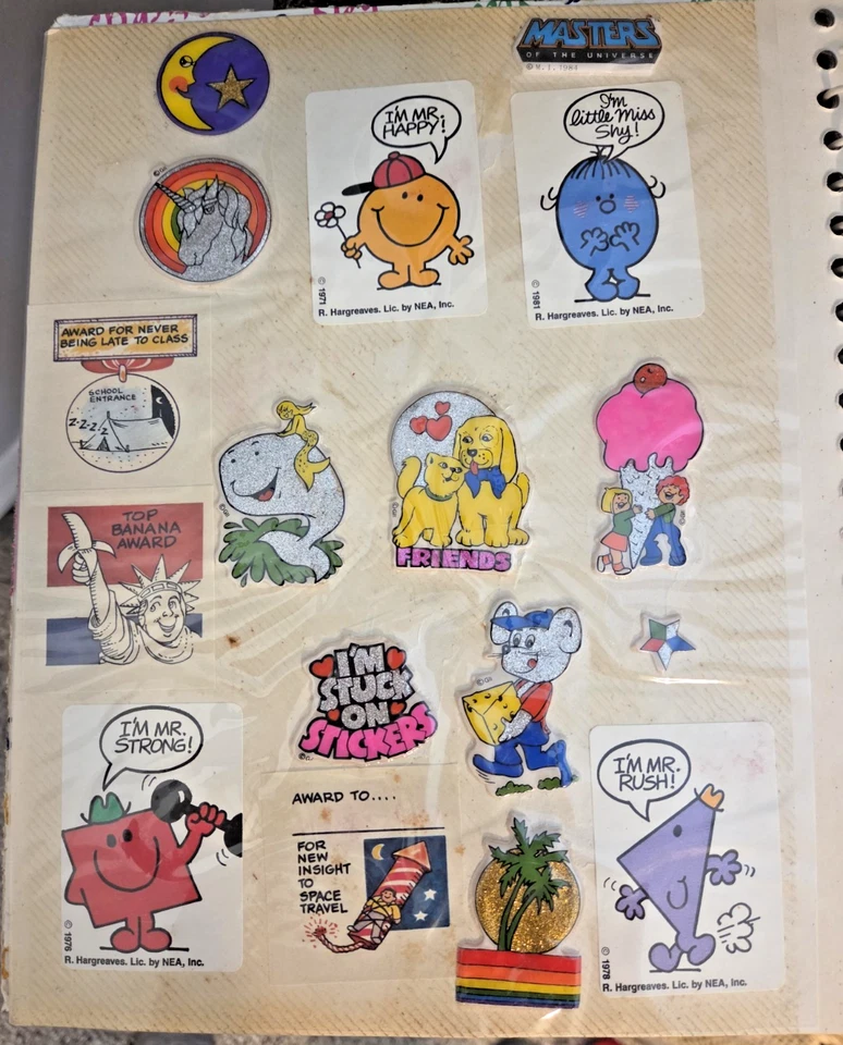 Álbum de pegatinas vintage años 80 tipos mixtos, todas las páginas en la foto Foto 3 de 4
