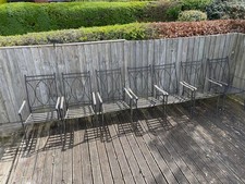 Neptune Cheltenham Carver Grey Metal Garden Patio Dining Chairs Furniture