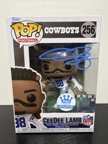 CeeDee Lamb Autographed Dallas Cowboys Funko Pop Football #256 With COA