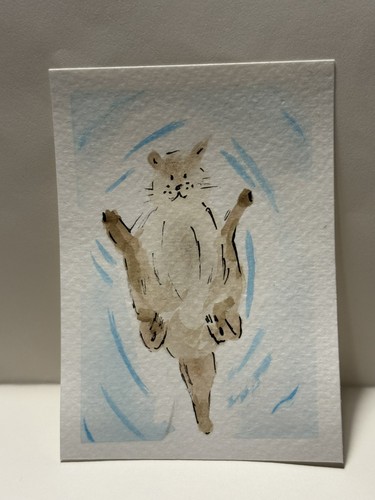 ACEO Original Watercolor Painting - “Otter” 
