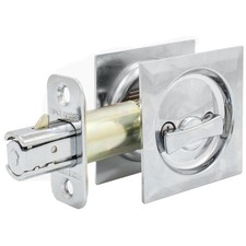 Contemporary Square Pocket Door Lock, Privacy Bed/Bath Latch, 2-3/4" Backset,