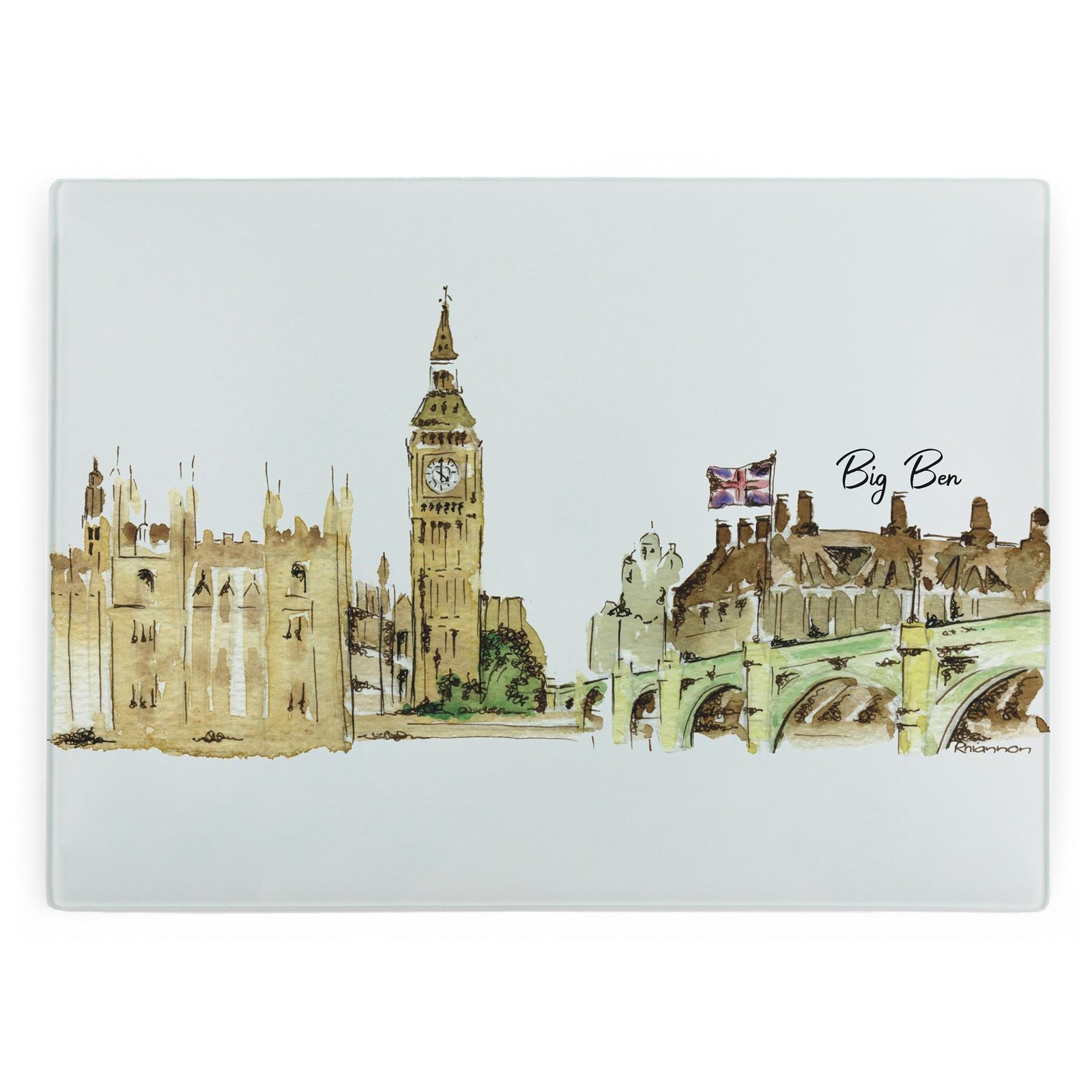 Big Ben Large Worktop Protector - Novelty Landmarks Souvenir Kitchen Gifts
