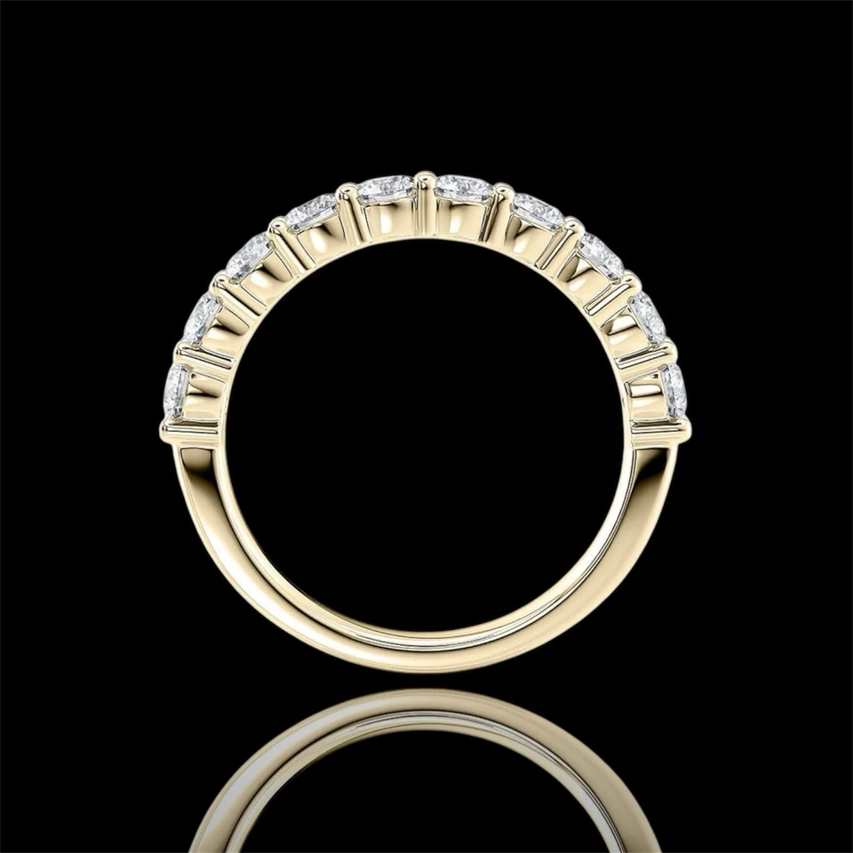 Hermoso anillo de eternidad de oro amarillo de 18 quilates para mujer con 1 quilate de diamantes VS  Foto 3 de 3