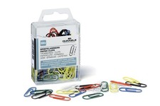 Durable Plastic Coated Metal Paper Clips 26mm | Assorted Colours | 100 Pack