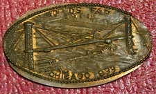 ENCASED COIN AU 1927 LINCOLN CENT-1933 CHICAGO WORLD'S FAIR SKYRIDE-JUN203