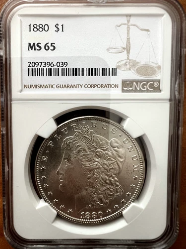 1880 Morgan Silver Dollar. NGC MS65