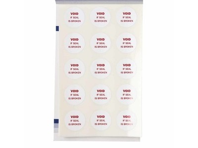 Brady TL-PK-3 - Tamper Seal Label, VOID IF SEAL IS BROKEN, Vinyl, Red on White,