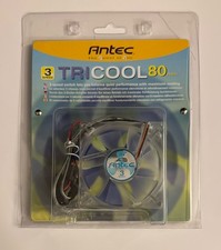 Antec TriCool 80mm Cool Fan 3-Speed Switch Quiet Performance Maximum Cooling NEW