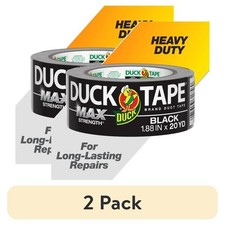 2 pack Duck Max Strength Brand Duct Tape, 1.88 in. x 20 yd., Black