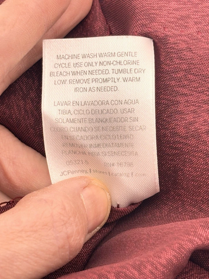 Large Curtain Panel Tuscan Red JC Penny 58” x 215” - Image 3 of 4