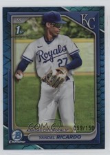 2024 Bowman Chrome Prospects Blue Reptilian Refractor 59/150 Yandel Ricardo 4k8