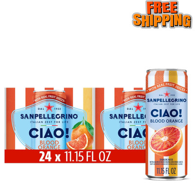 Sanpellegrino CIAO Blood Orange Sparkling Water, 11.15 Fl Oz (Pack of 24)-