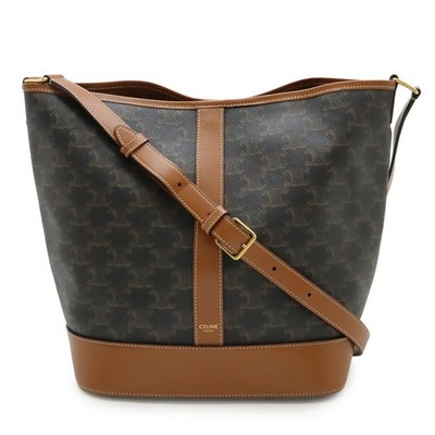Celine Triomphe Small Bucket Shoulder Bag Women Brown One Size