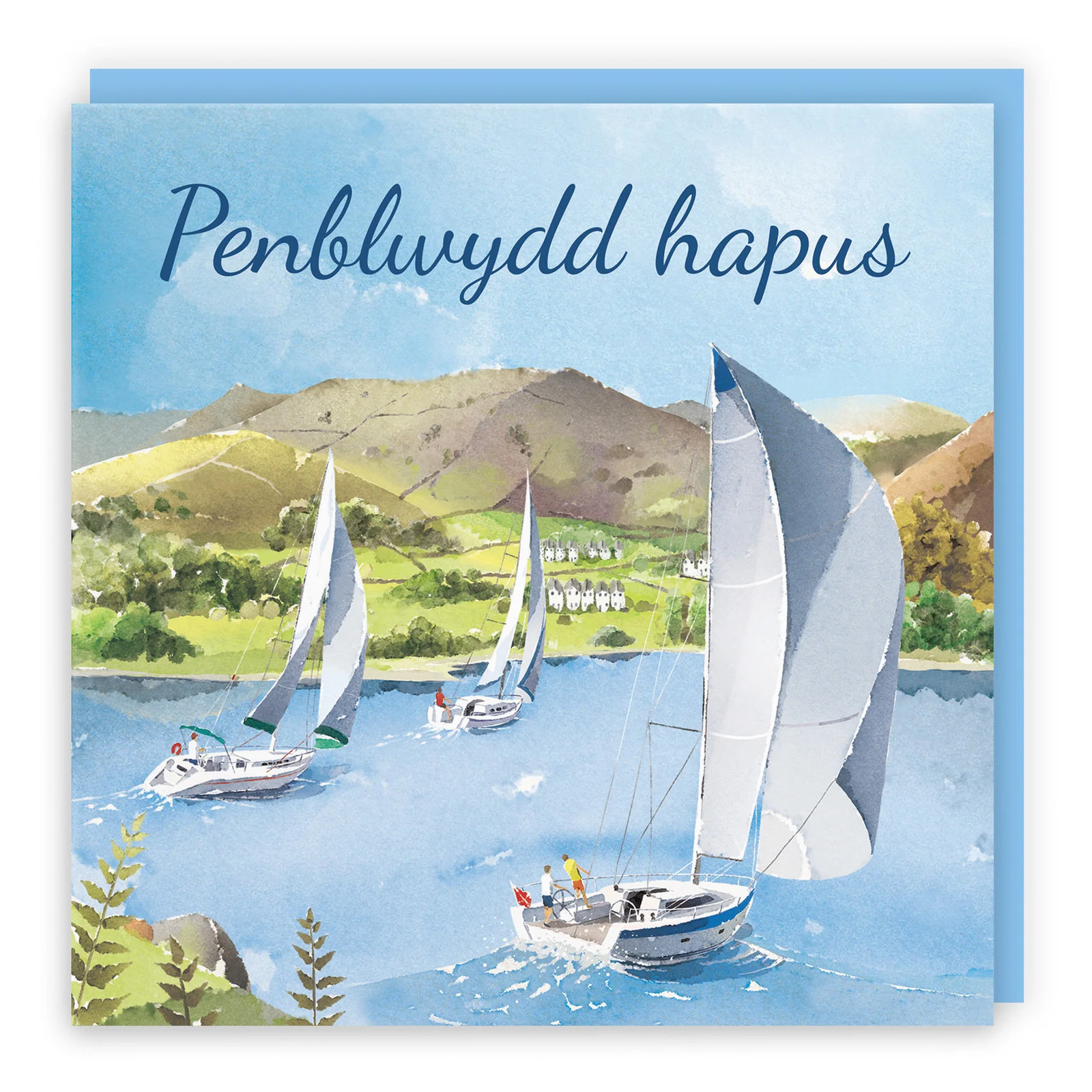 Welsh Language Birthday Card Sailing Boats Milo's Gallery